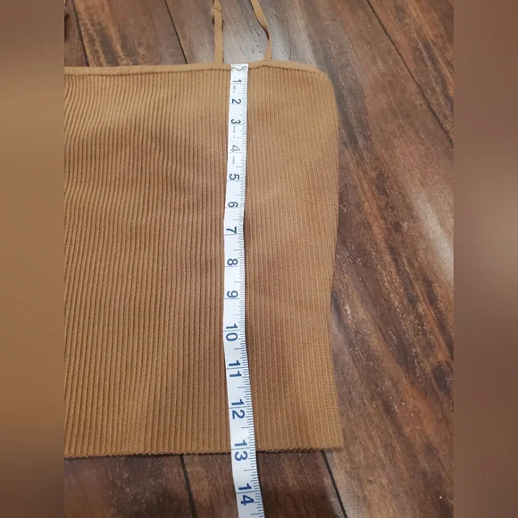 Babaton Brown Ribbed Camisole Medium - Picture 4 of 5